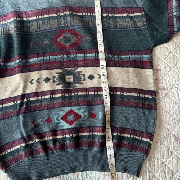 Vintage Men's Patterned Sweater - Multicolor Size XL - Picture 9 of 10